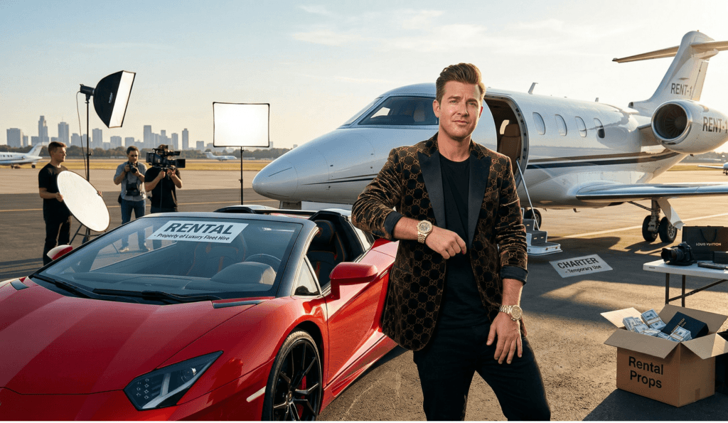 Faux gourou affichant un style de vie luxueux pour vendre des formations